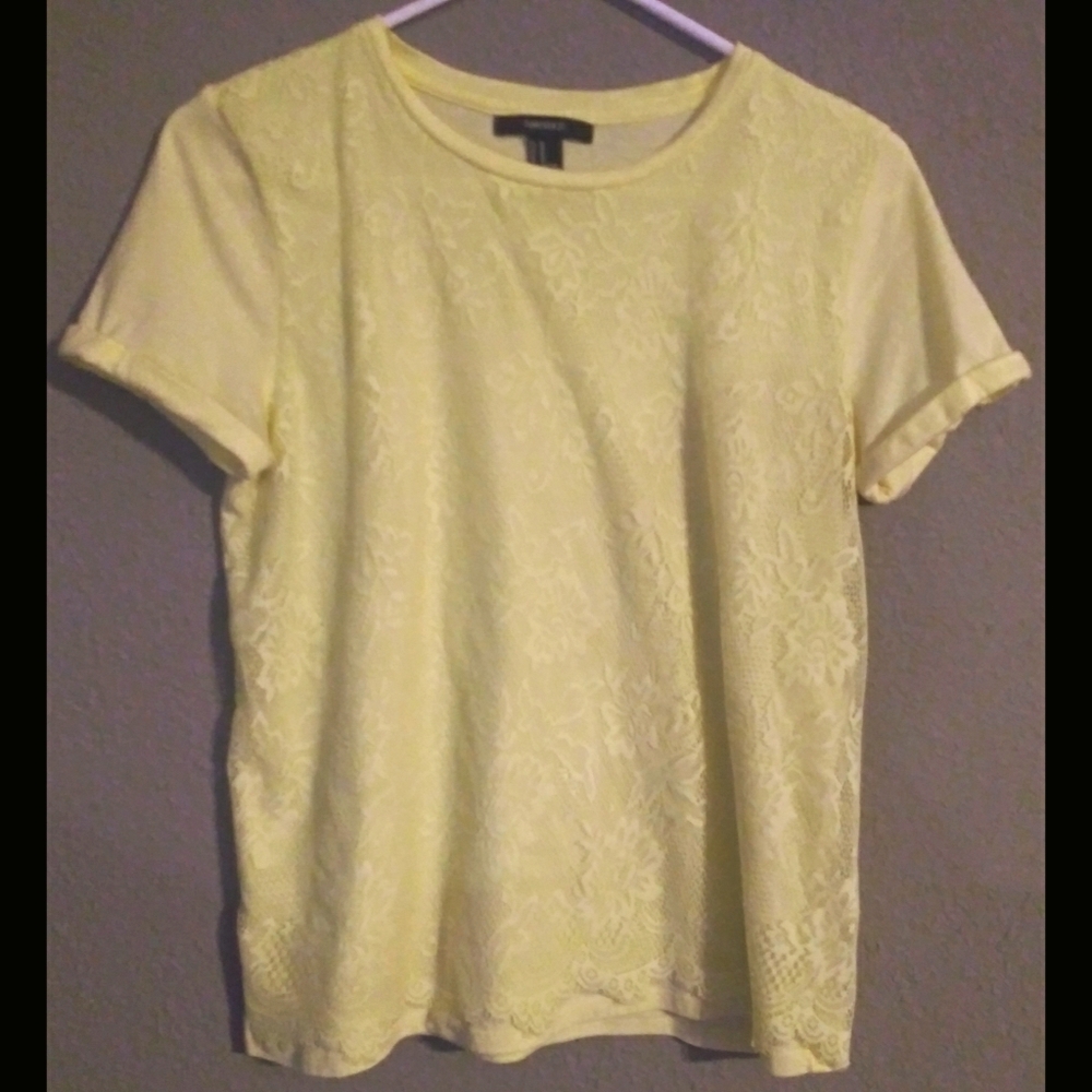 Forever 21 Short Sleeved Yellow Top